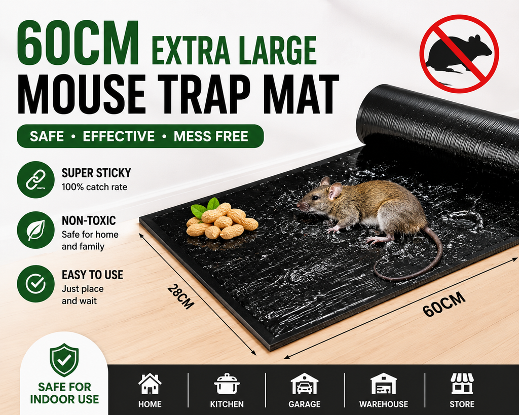 60CM Extra Large Mouse Trap Mat – Super Sticky Glue Board | Non-Toxic Rat & Mouse Catcher for Home, Kitchen & Garage